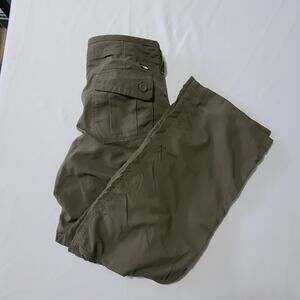 Womens The North Face Hiking Pants Green 12 Roll Up Tabs Travel Casual